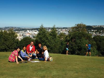 Students overlooking Dunedin. Photo credit: Otago Polytechnic