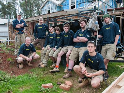 Carpentry students from Holmesglen.  Photo credit: Holmesglen Institute.