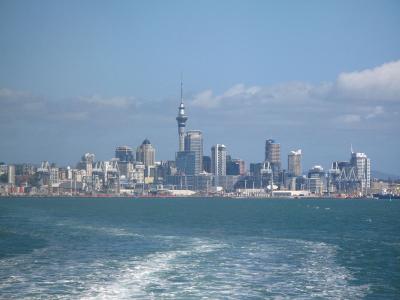 Auckland city as seen from the water.  Photo credit: Rhiannon Davies