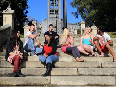 Students in the centre of Nelson. Photo credit: NMIT