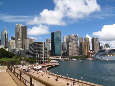 Sydney centre viewed from the Opera House.  Copyright Rhiannon Davies.