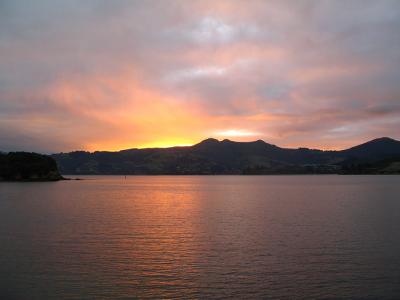 Sunset over the Otago peninsula.  Photo credit: Rhiannon Davies